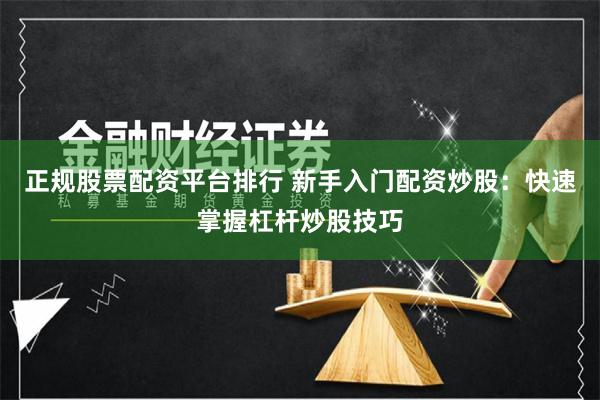 正规股票配资平台排行 新手入门配资炒股：快速掌握杠杆炒股技巧